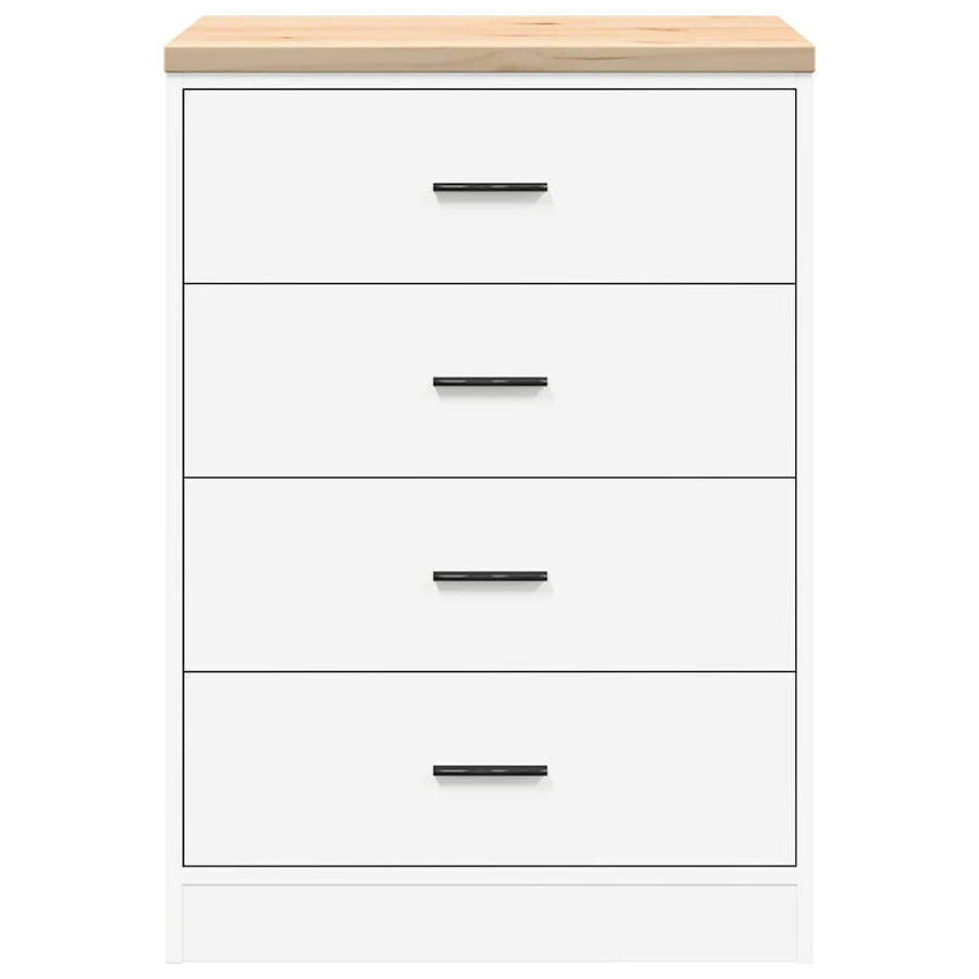Garage Storage Cabinet White 60x51x85 cm Solid Wood Pine