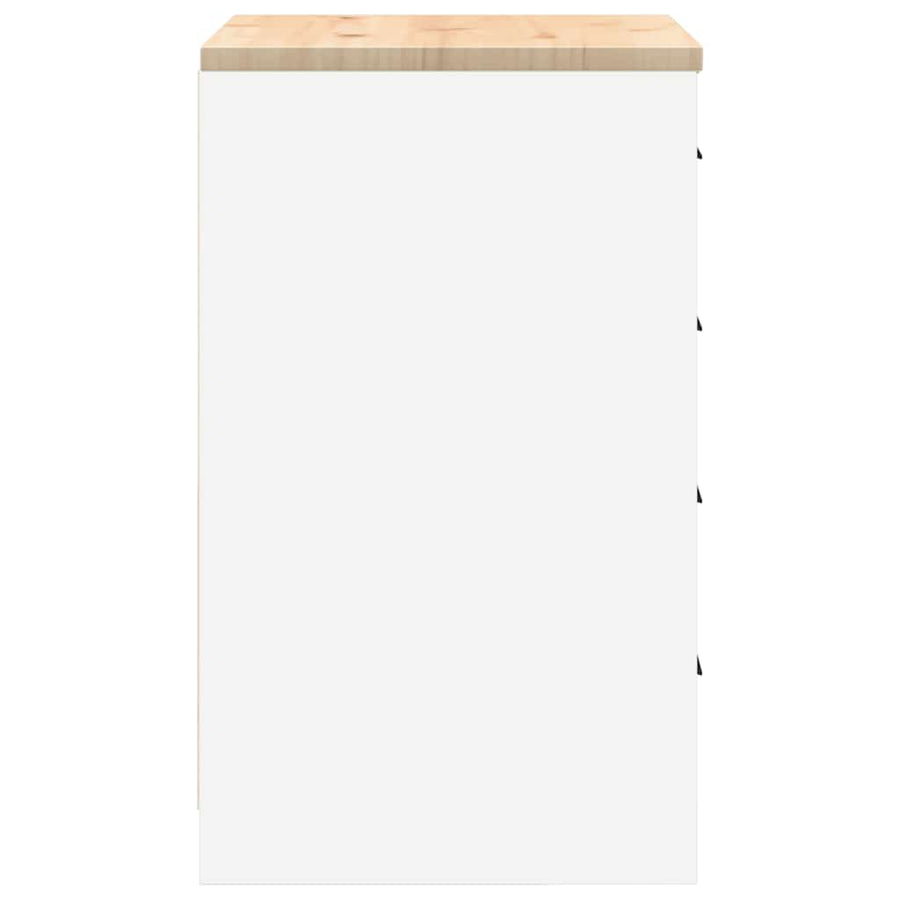 Garage Storage Cabinet White 60x51x85 cm Solid Wood Pine