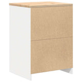 Garage Storage Cabinet White 60x51x85 cm Solid Wood Pine - Low Angle