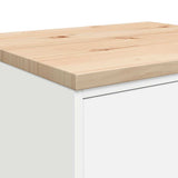 Garage Storage Cabinet White 60x51x85 cm Solid Wood Pine - Extra Image