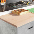 Garage Storage Cabinet Concrete Grey 60x51x85cm Solid Wood Pine