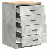 Garage Storage Cabinet Concrete Grey 60x51x85 cm Solid Wood Pine - 45-Degree Angle