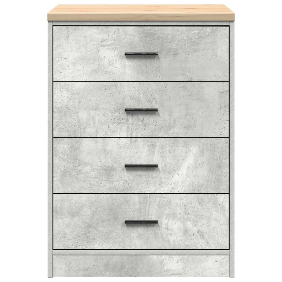 Garage Storage Cabinet Concrete Grey 60x51x85cm Solid Wood Pine