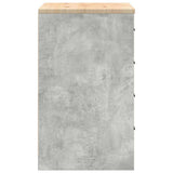 Garage Storage Cabinet Concrete Grey 60x51x85 cm Solid Wood Pine