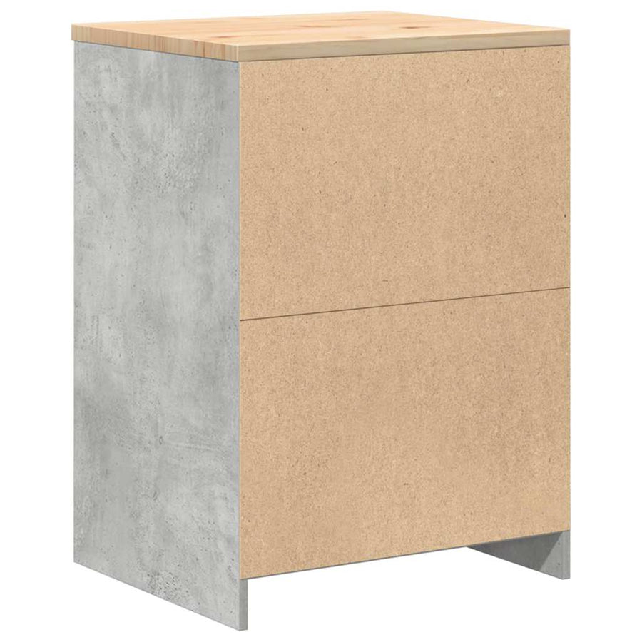 Garage Storage Cabinet Concrete Grey 60x51x85cm Solid Wood Pine