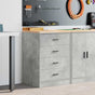 Garage Storage Cabinet Concrete Grey 60x51x85cm Solid Wood Pine