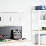 Garage Wall Cabinet White Engineered Wood - Side View