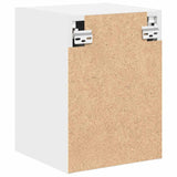 Garage Wall Cabinet White Engineered Wood - Low Angle