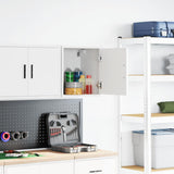 Garage Wall Cabinet White Engineered Wood - Front View