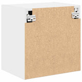 Garage Wall Cabinet White Engineered Wood - Low Angle