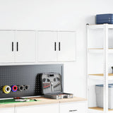 Garage Wall Cabinet White Engineered Wood - Side View
