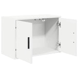 Garage Wall Cabinet White Engineered Wood - 45-Degree Angle