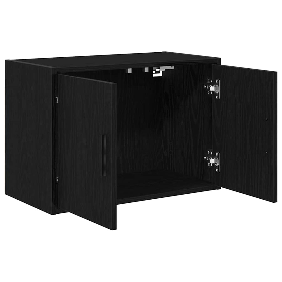 Garage Wall Cabinets 2 pcs Black Engineered Wood