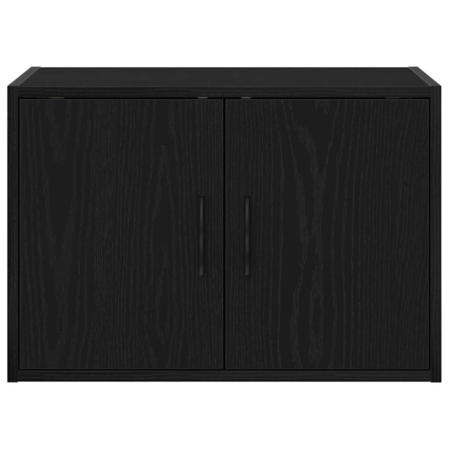 Garage Wall Cabinets 2 pcs Black Engineered Wood