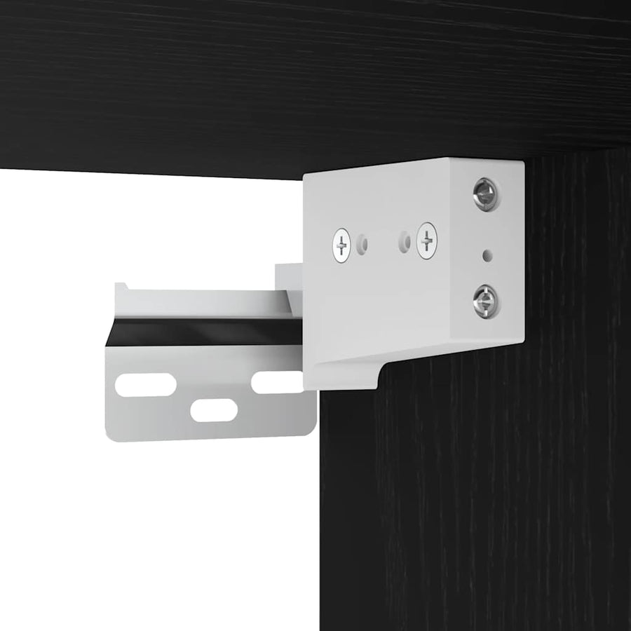 Garage Wall Cabinets 2 pcs Black Engineered Wood