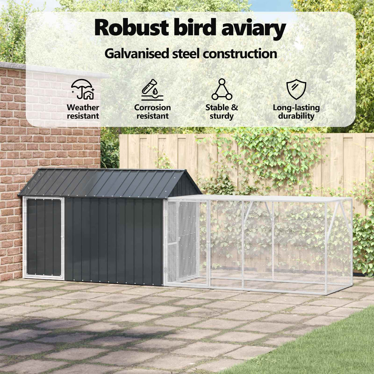 Bird Cage Anthracite 416,5 x 103 x 142 cm Galvanised Steel