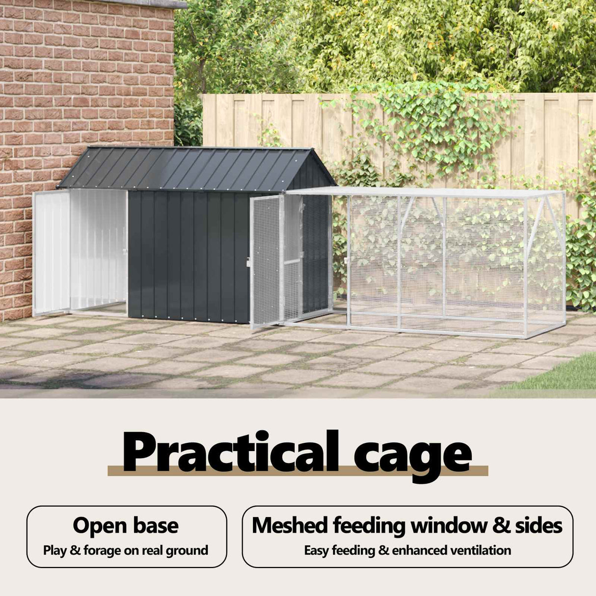 Bird Cage Anthracite 416,5 x 103 x 142 cm Galvanised Steel