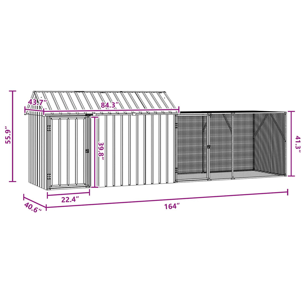 Bird Cage Anthracite 416,5 x 103 x 142 cm Galvanised Steel