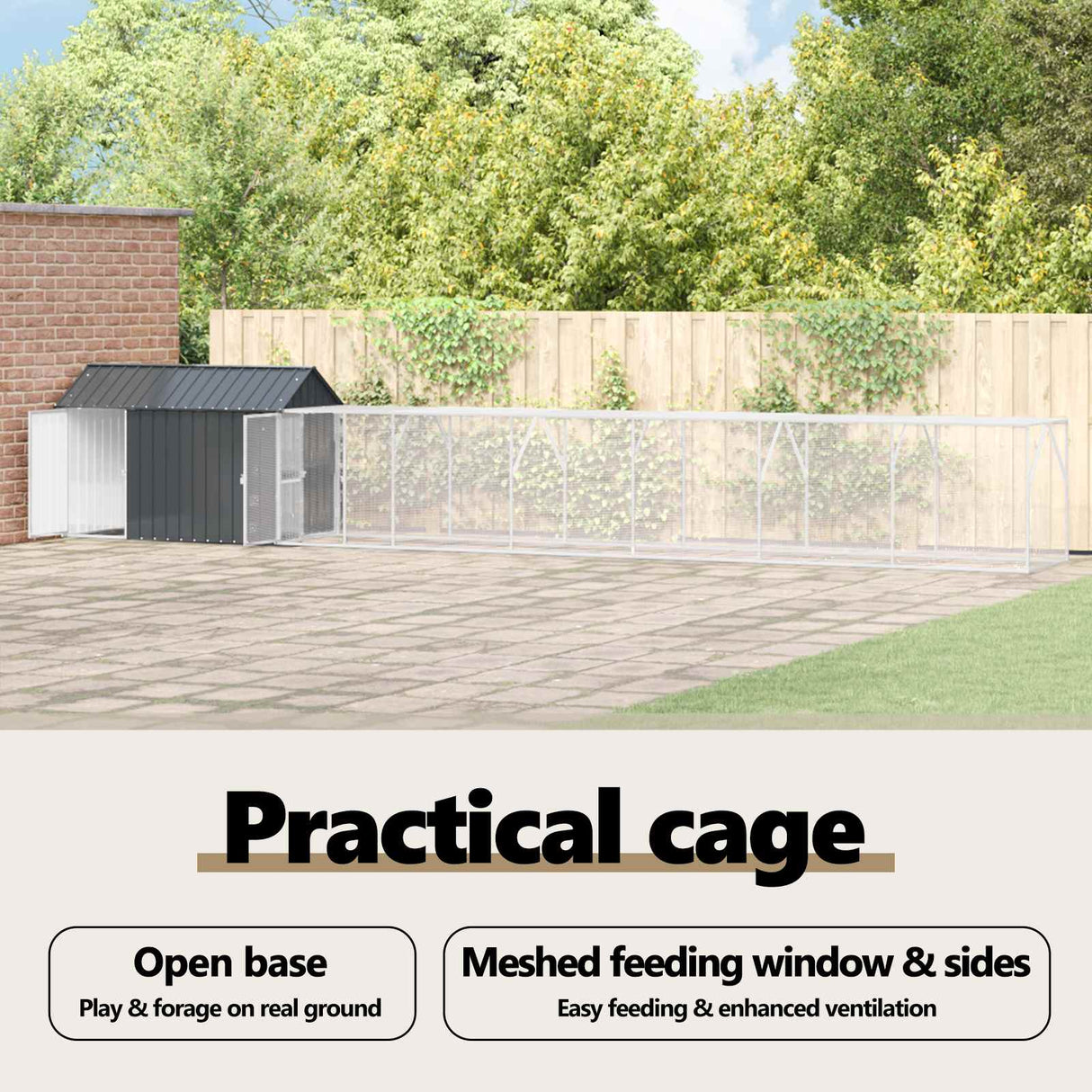 Bird Cage Anthracite 821,5 x 111 x 142 cm Galvanised Steel