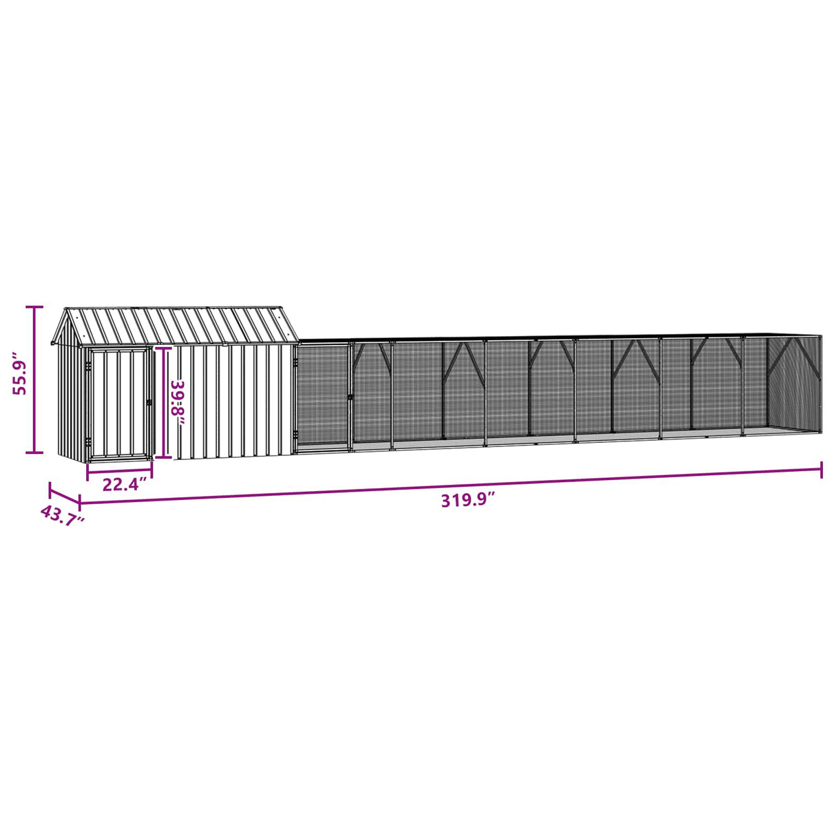 Bird Cage Anthracite 821,5 x 111 x 142 cm Galvanised Steel