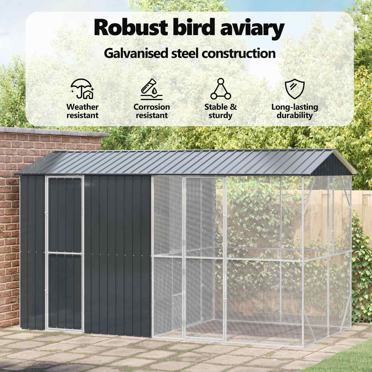Bird Cage Anthracite 430 x 208 x 247 cm Galvanised Steel