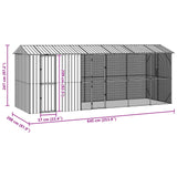 Bird Cage Anthracite 645 x 208 x 247 cm Galvanised Steel - Close-Up Angle