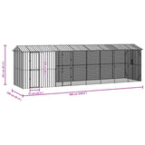 Bird Cage Anthracite 860 x 208 x 247 cm Galvanised Steel - Close-Up Angle