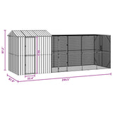 Bird Cage Anthracite 621 x 208 x 247 cm Galvanised Steel