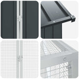 Bird Cage Anthracite 824 x 208 x 247 cm Galvanised Steel - Rear View