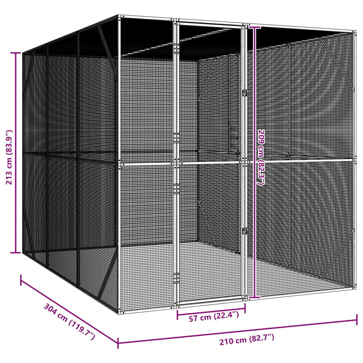 Bird Cage Anthracite 210 x 304 x 213 cm