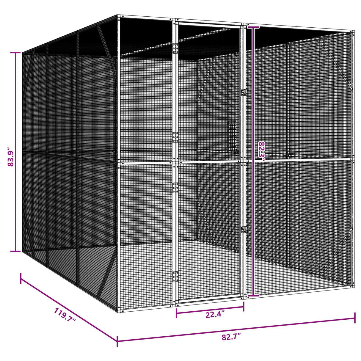 Bird Cage Anthracite 210 x 304 x 213 cm Galvanised Steel