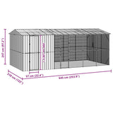 Bird Cage Anthracite 645 x 310 x 247 cm Galvanised Steel - Low Angle