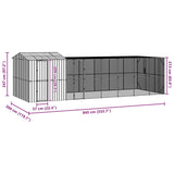 Bird Cage Anthracite 845 x 304 x 247 cm Galvanised Steel - Low Angle