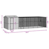 Bird Cage Anthracite 845 x 304 x 247 cm Galvanised Steel - Extra Image