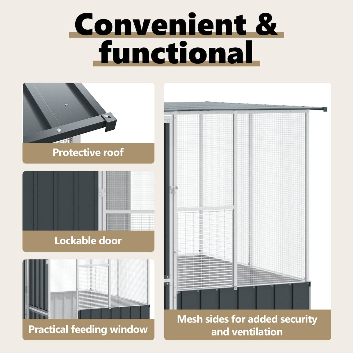Bird Cage Anthracite 165 x 165 x 200 cm Galvanised Steel