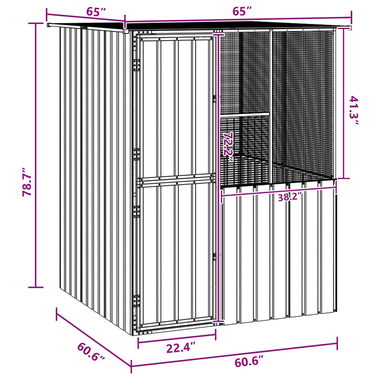 Bird Cage Anthracite 165 x 165 x 200 cm Galvanised Steel