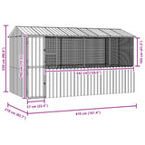 Bird Cage Anthracite 410 x 210 x 230 cm Galvanised Steel - Rear View