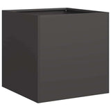 Planter Black 40x40x40 cm Cold-rolled Steel - Front View