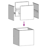 Planter Black 40x40x40 cm Cold-rolled Steel - Rear View