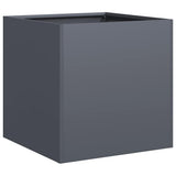 Planter Anthracite 40x40x40 cm Cold-rolled Steel - Front View