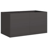 Planter Black 80x40x40 cm Cold-rolled Steel - Front View