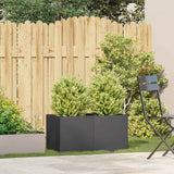 Planter Black 80x40x40 cm Cold-rolled Steel - Side View