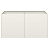 Planter White 80x40x40 cm Cold-rolled Steel - Top-Down View