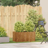 Planter Rusty 80x40x40 cm Weathering Steel - Side View