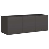 Planter Black 120x40x40 cm Cold-rolled Steel - Front View