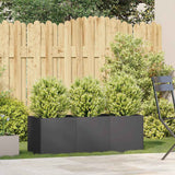 Planter Black 120x40x40 cm Cold-rolled Steel - Side View