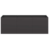 Planter Black 120x40x40 cm Cold-rolled Steel - Top-Down View