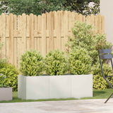 Planter White 120x40x40 cm Cold-rolled Steel - Side View