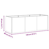 Planter White 120x40x40 cm Cold-rolled Steel - Extra Image
