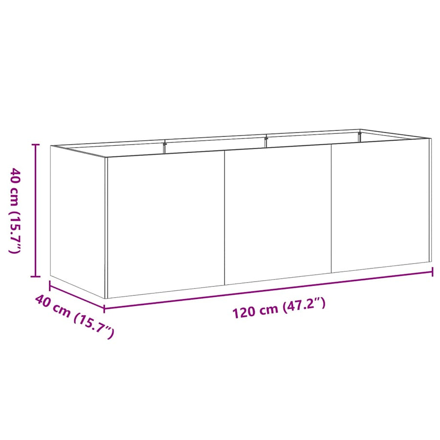 Planter Anthracite 120x40x40 cm Cold-rolled Steel